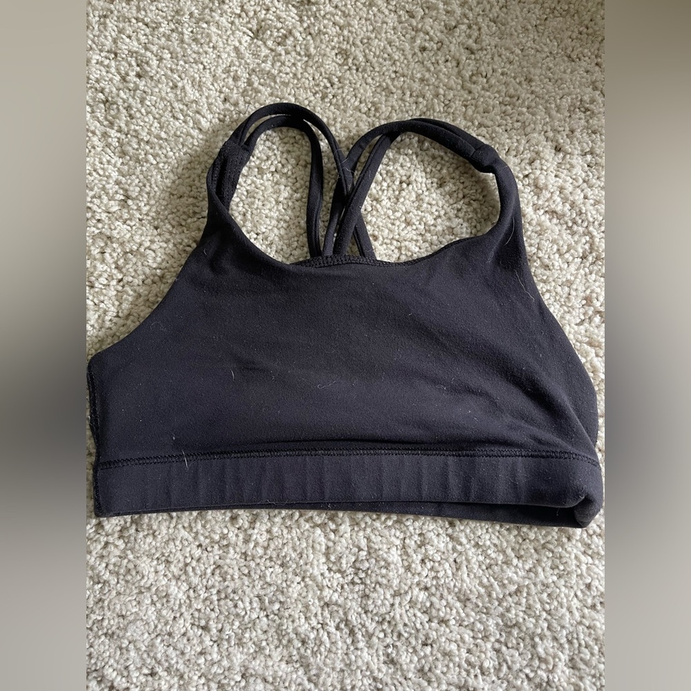 Athleta Black Sports Bra Medium Support Racerback